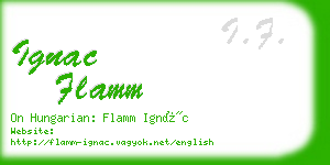 ignac flamm business card